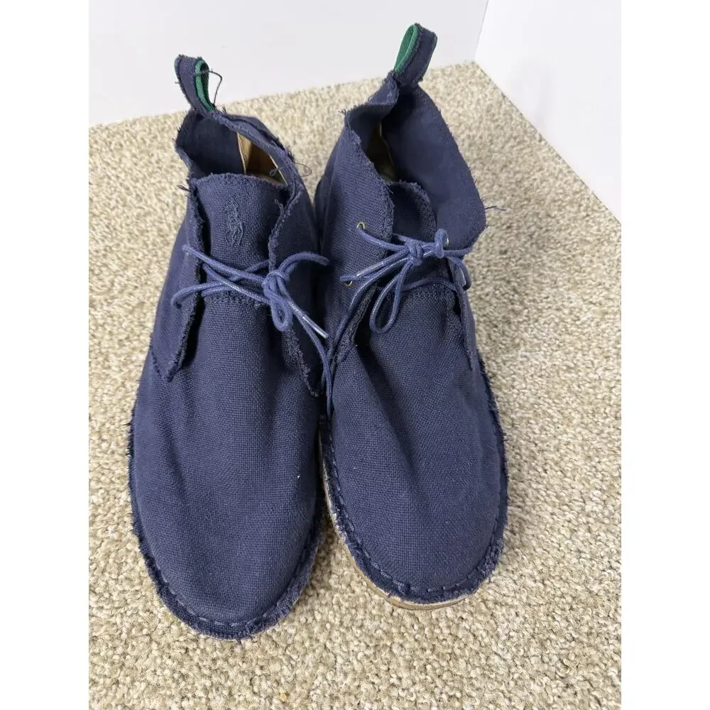 Polo Ralph Lauren Casterton Chukka Boots Mens 13D Blue Canvas Casual Ankle
